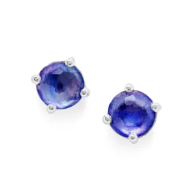 IPPOLITA Rock Candy Mini Stud Earrings in Lapis, Clear Quartz, and Mother-of-Pearl Triplet