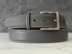 Italian Pebble Grain Calf Belt: Grey