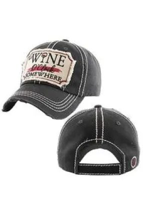 It's Wine O'Clock Somewhere baseball hat