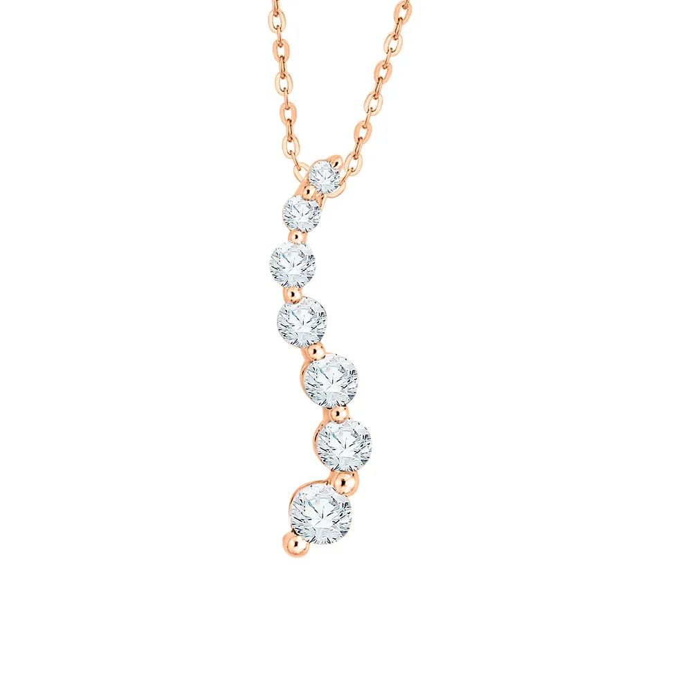 KATARINA Graduated Diamond Journey Pendant Necklace (1/4 cttw)