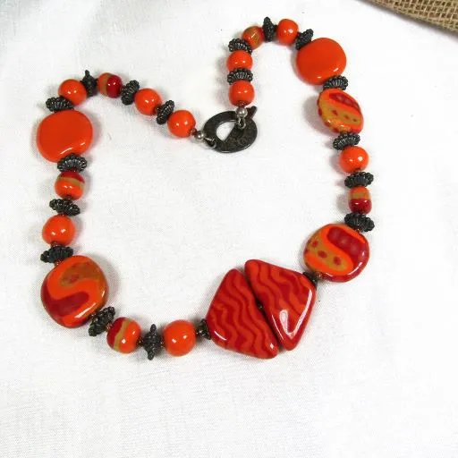 Kazuri Red Necklace Fair Trade Beads