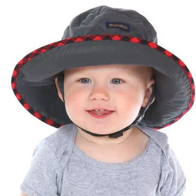 Kids Adjustable Sun Hat, in sizes infant to 8 years, charcoal UPF50 