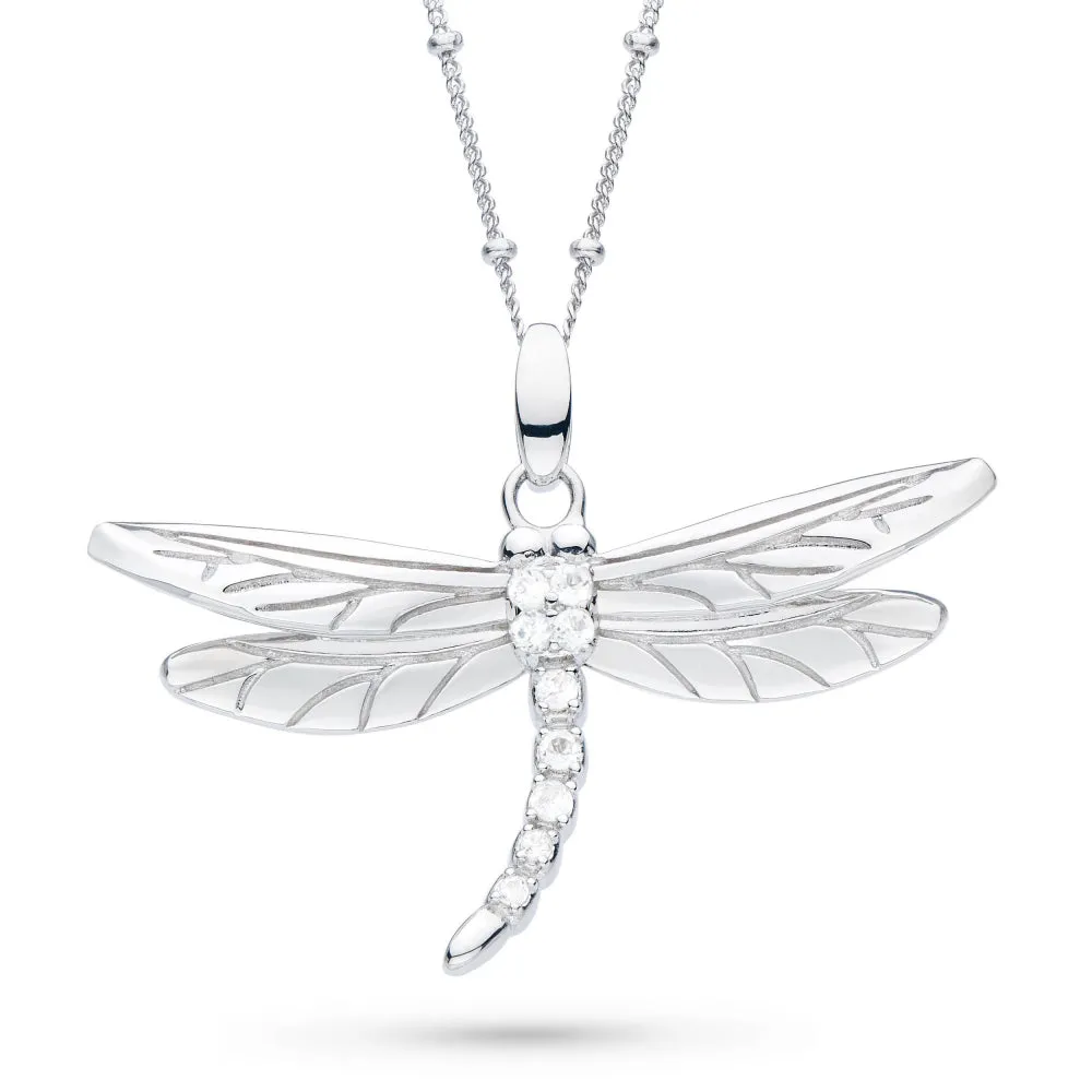 Kit Heath Blossom Flyte Dragonfly White Topaz Statement Necklace