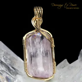 Kunzite Crystal Pendant 14k