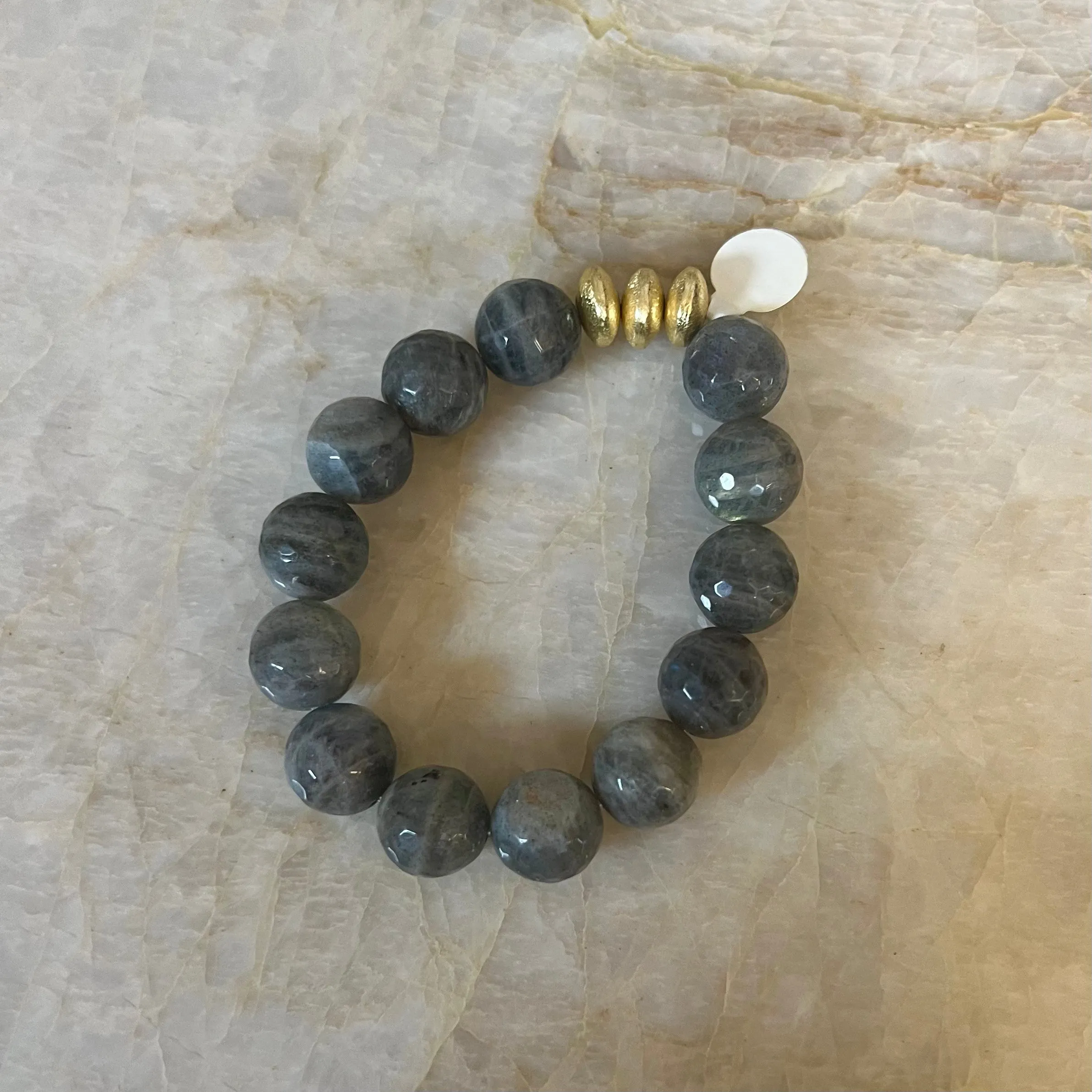 Labradorite Faceted Bead Bracelet