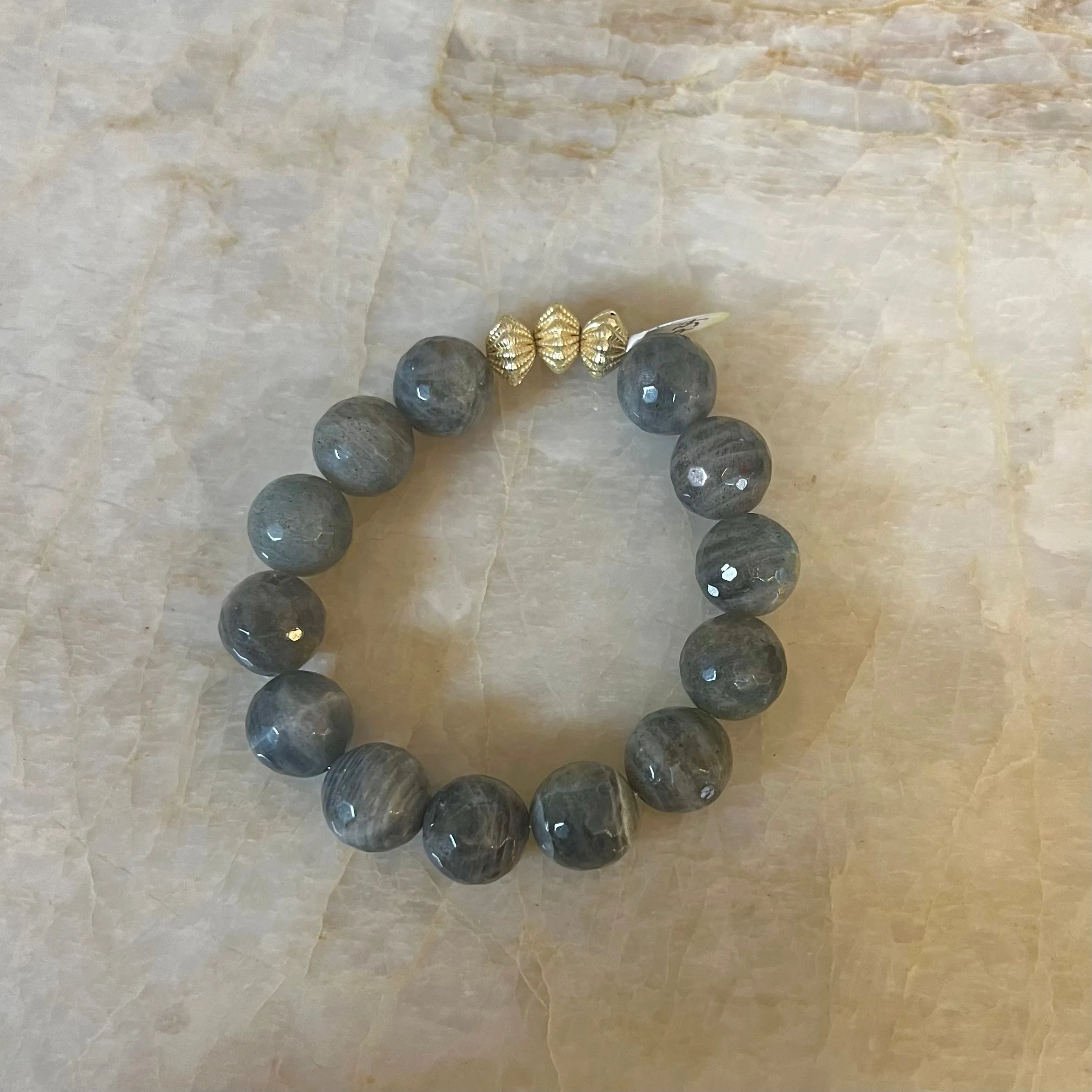 Labradorite Faceted Bead Bracelet