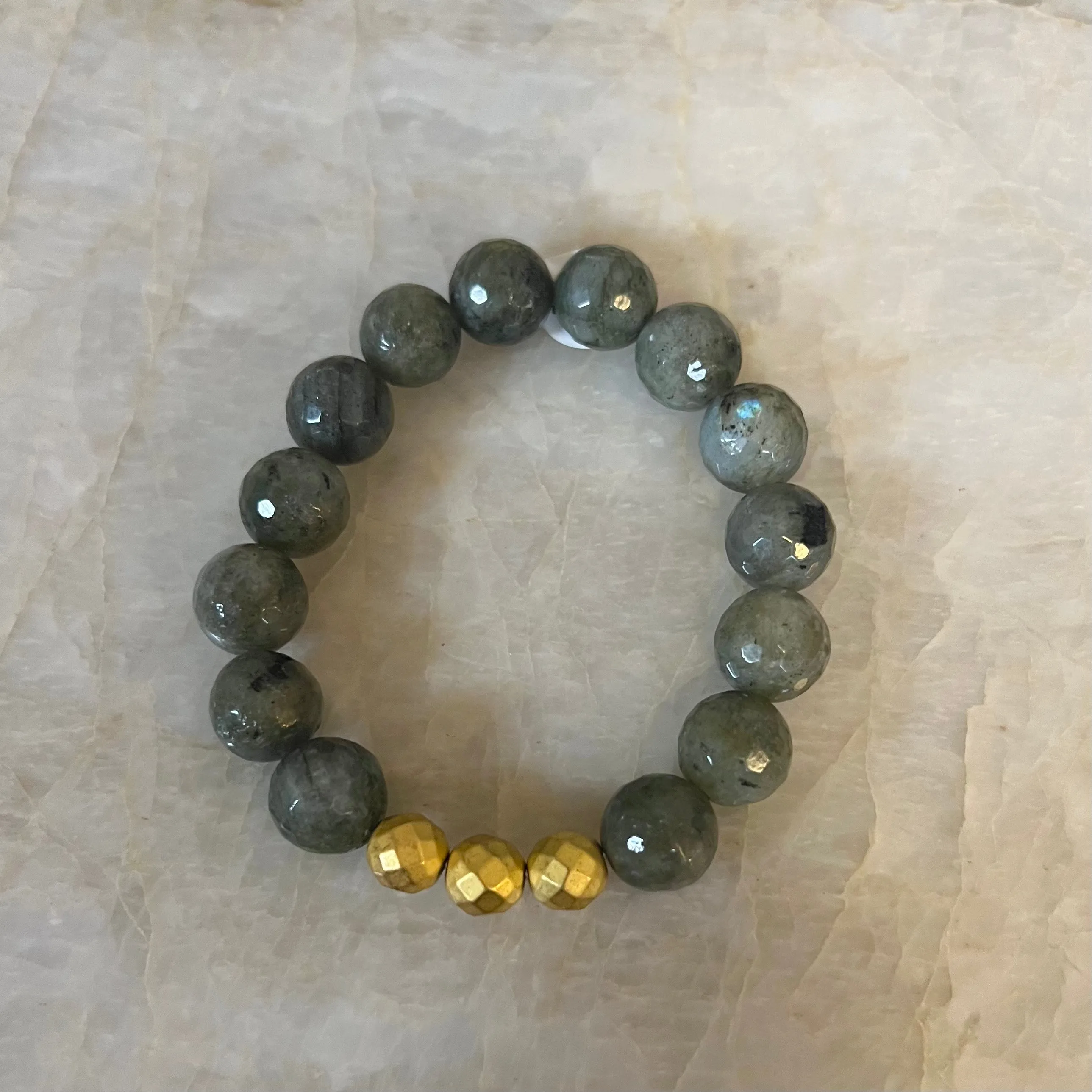 Labradorite Faceted Bead Bracelet