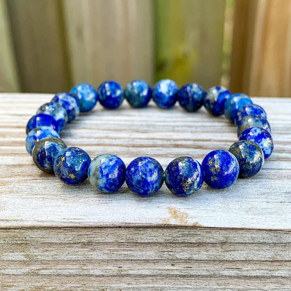 Lapis Lazuli Gemstone Elastic Bead Bracelet