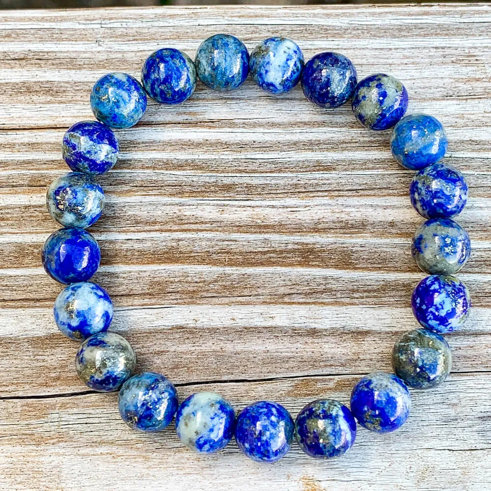 Lapis Lazuli Gemstone Elastic Bead Bracelet