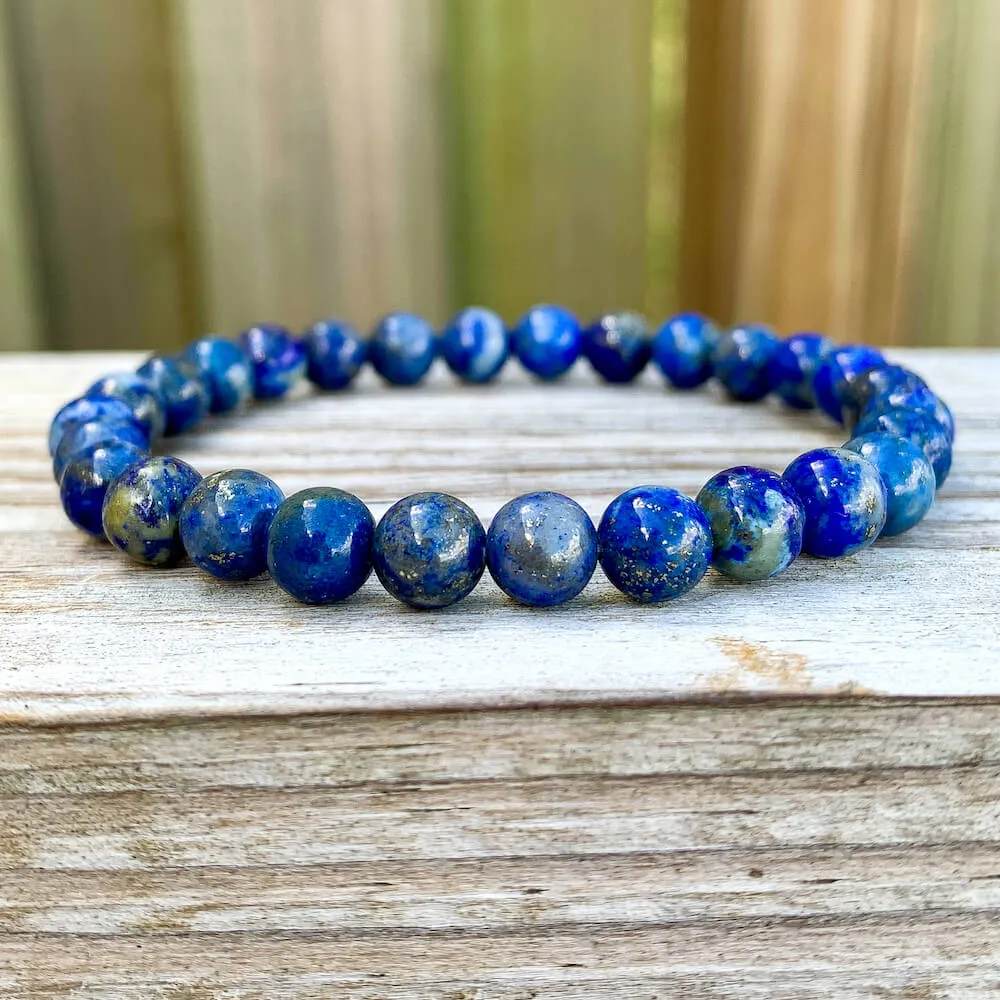 Lapis Lazuli Gemstone Elastic Bead Bracelet