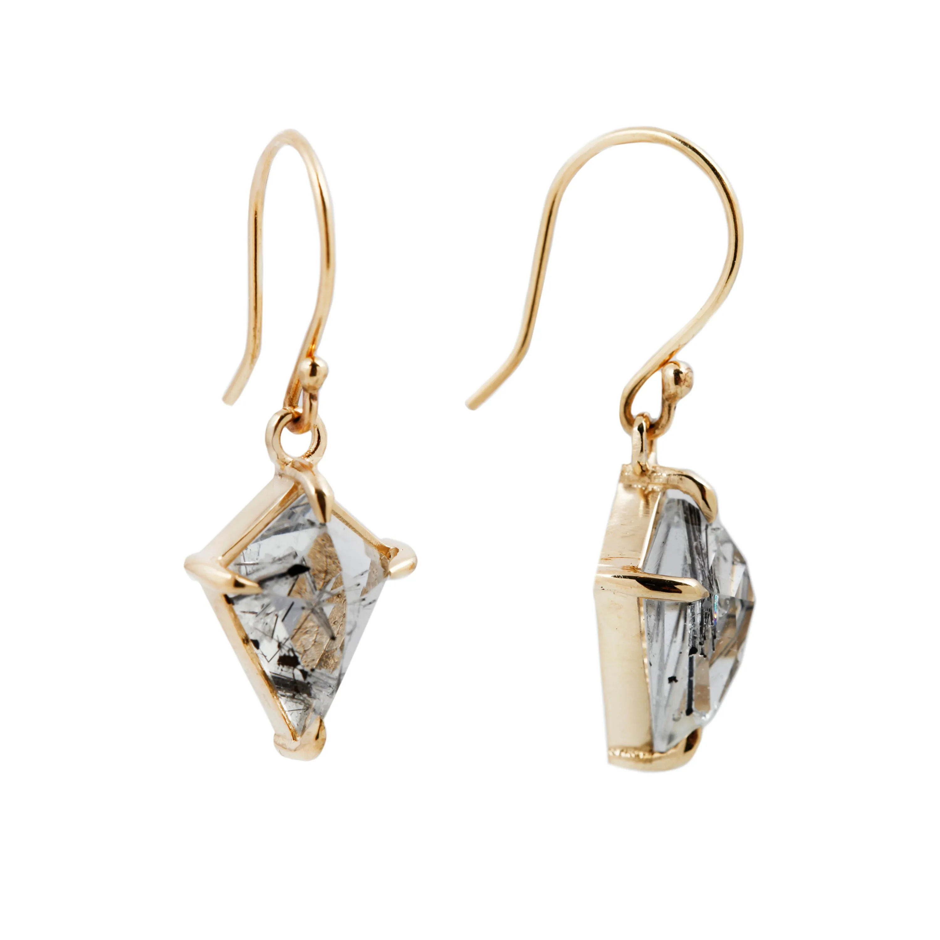 Large Quartz Kite Drop Earrings