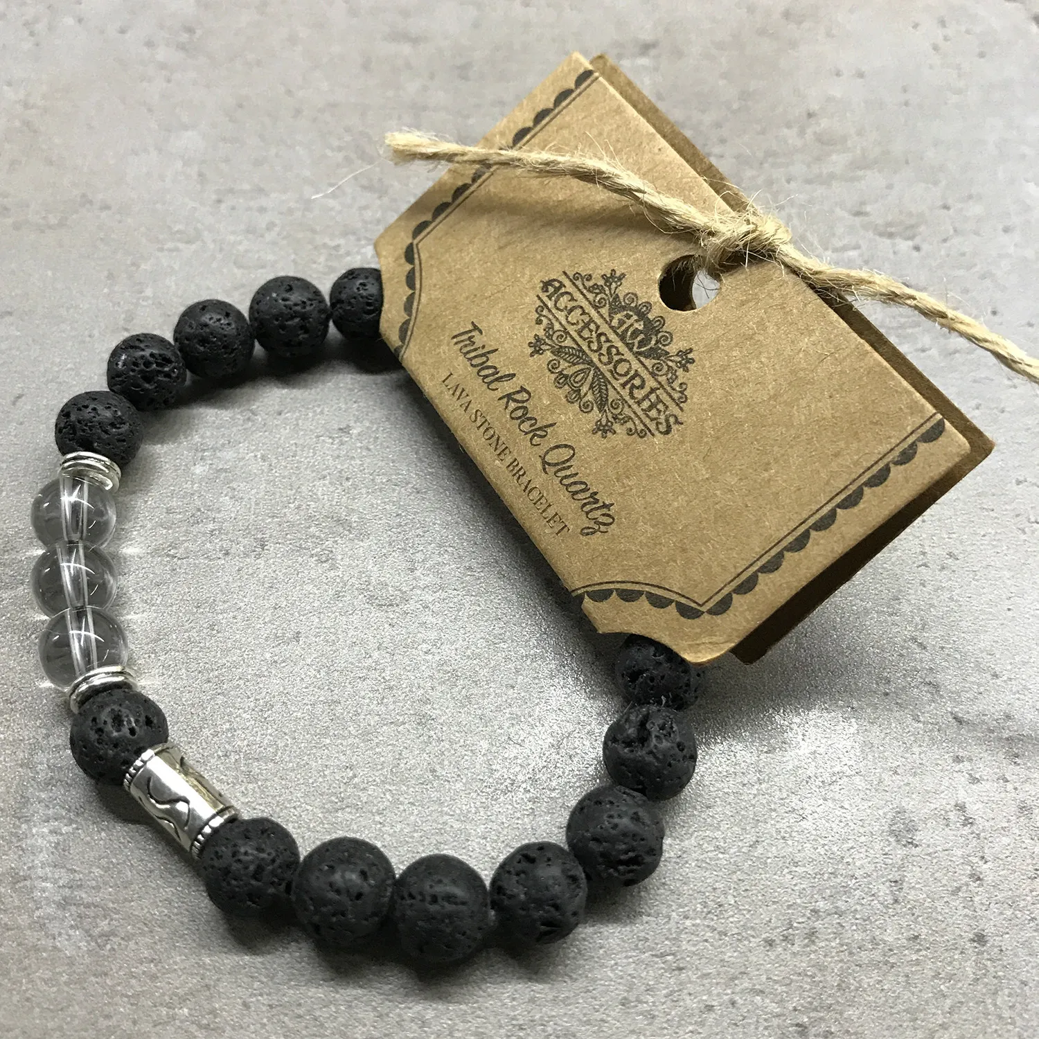 Lava Stone Bracelet - Tribal Rock Quartz | Buy Now at Ancient Wisdom for Trendy and Aromatherapeutic Benefits