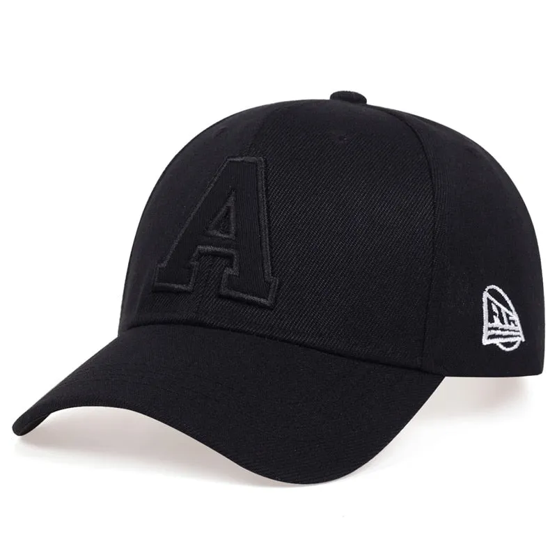 Letter A Embroidery Baseball Cap Fashion Hip Hop Hat cotton Snapback hat outdoor sports Caps sun Hat Trucker Cap