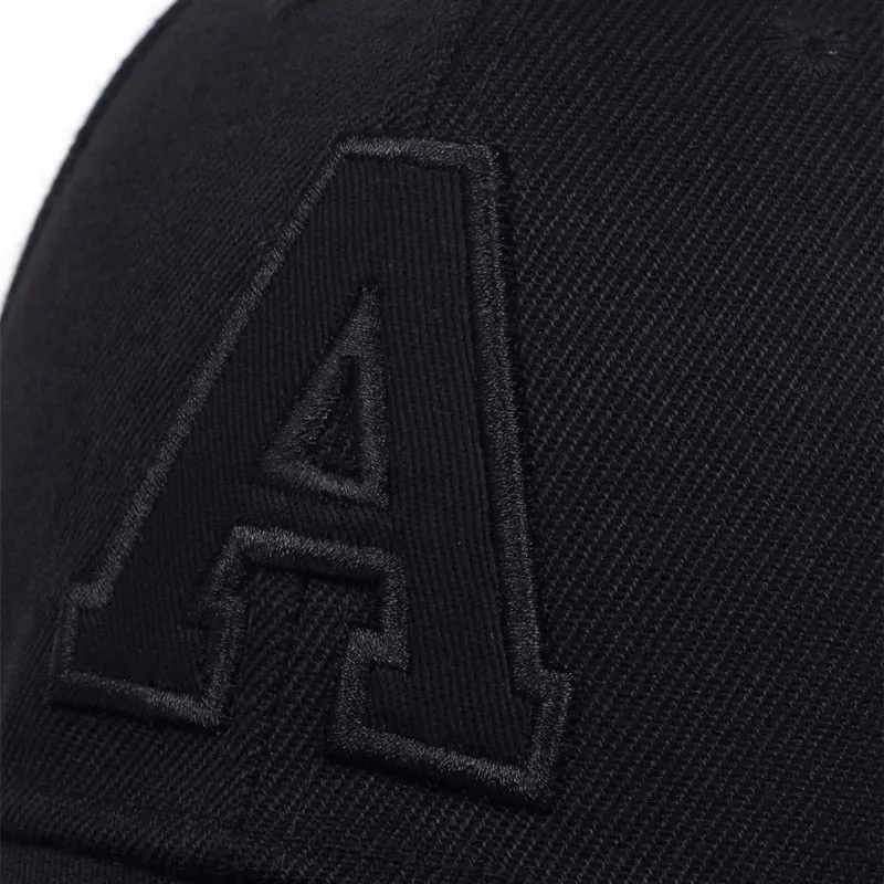 Letter A Embroidery Baseball Cap Fashion Hip Hop Hat cotton Snapback hat outdoor sports Caps sun Hat Trucker Cap