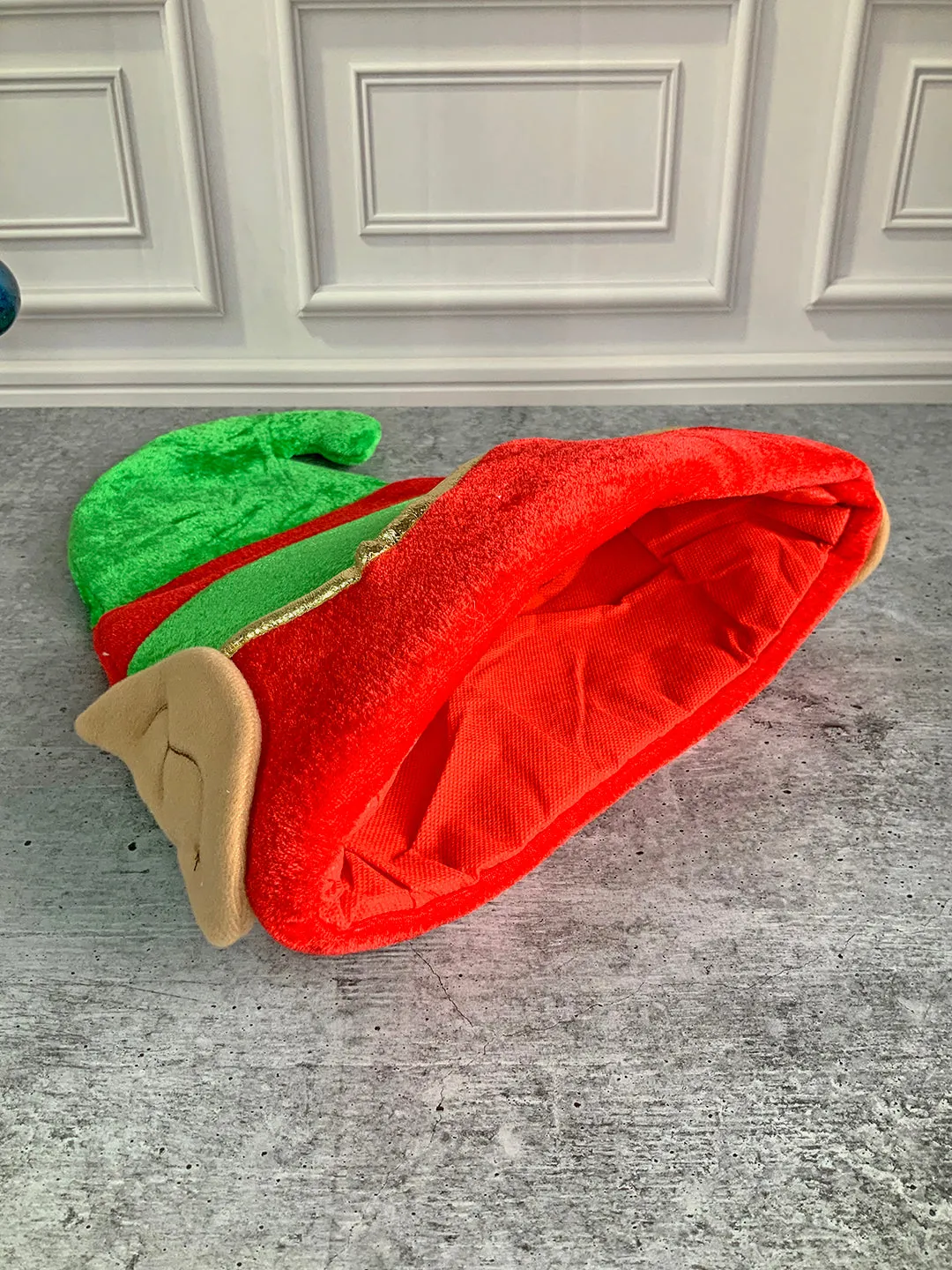 Little Surprise Box 3d Inverted Elf Legs Plush Christmas Party Hat