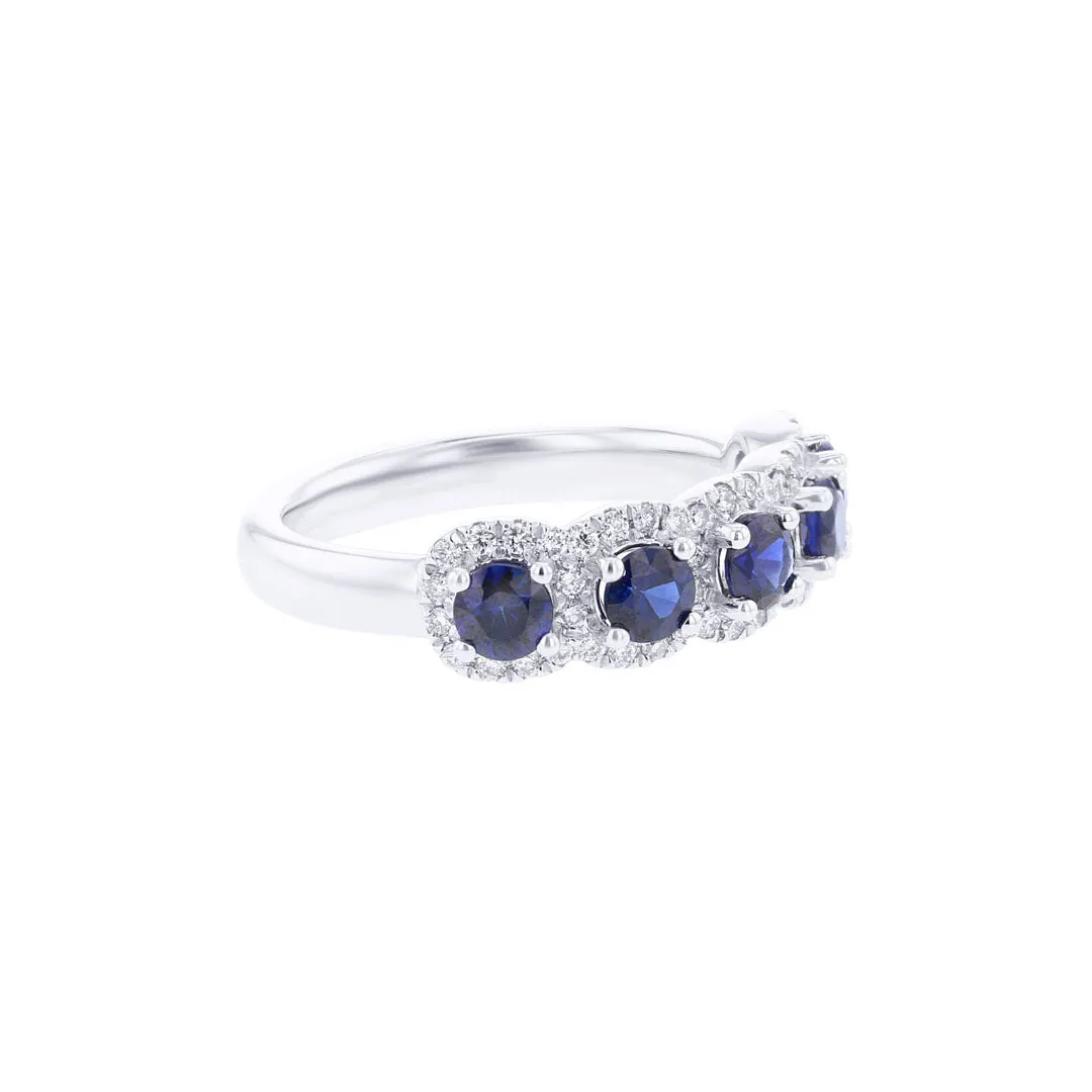 Lola Sapphire and Diamond 5 Stone Ring