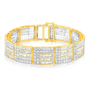 Luminesce Lab Grown 10.1 Carat Bracelet in 9ct Yellow Gold