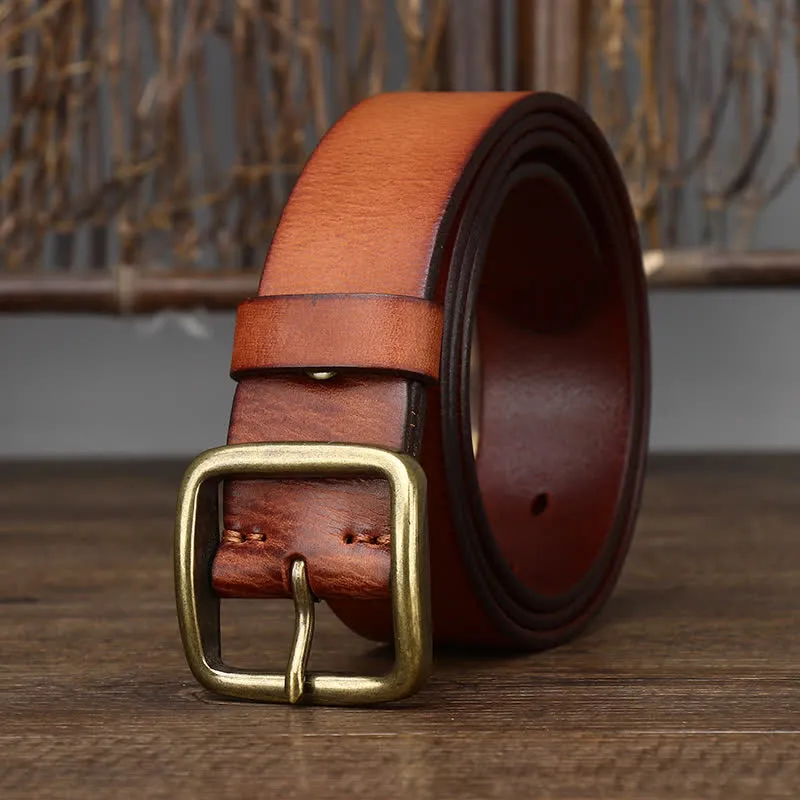 Men's Casual Jacket Soft Cowskin Leather Belt