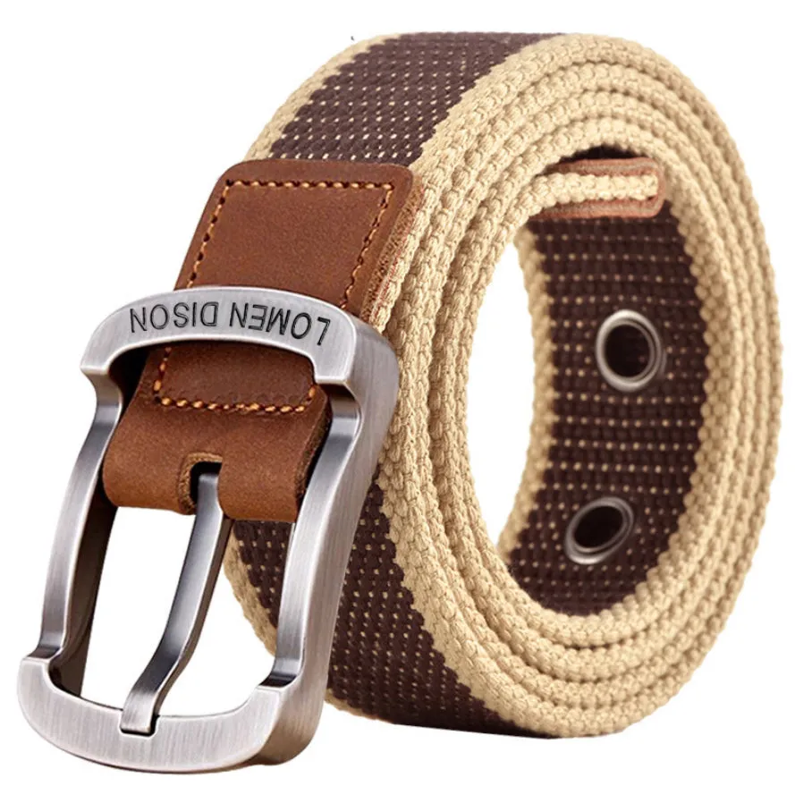 Men's Pin Buckle Alloy Canvas Belt