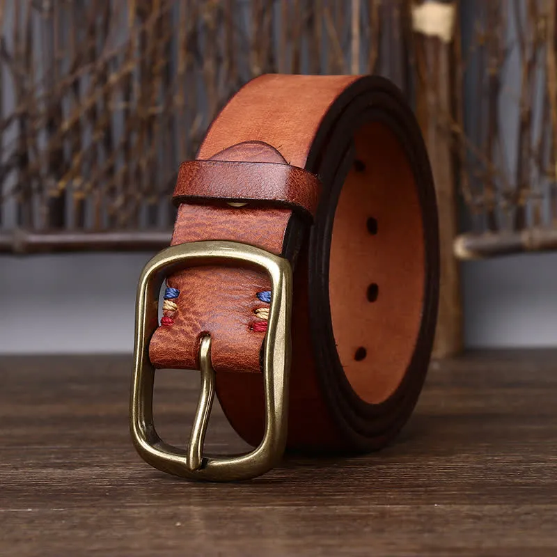 Men's Vintage Thicken Pure Cowhide Leather Belt