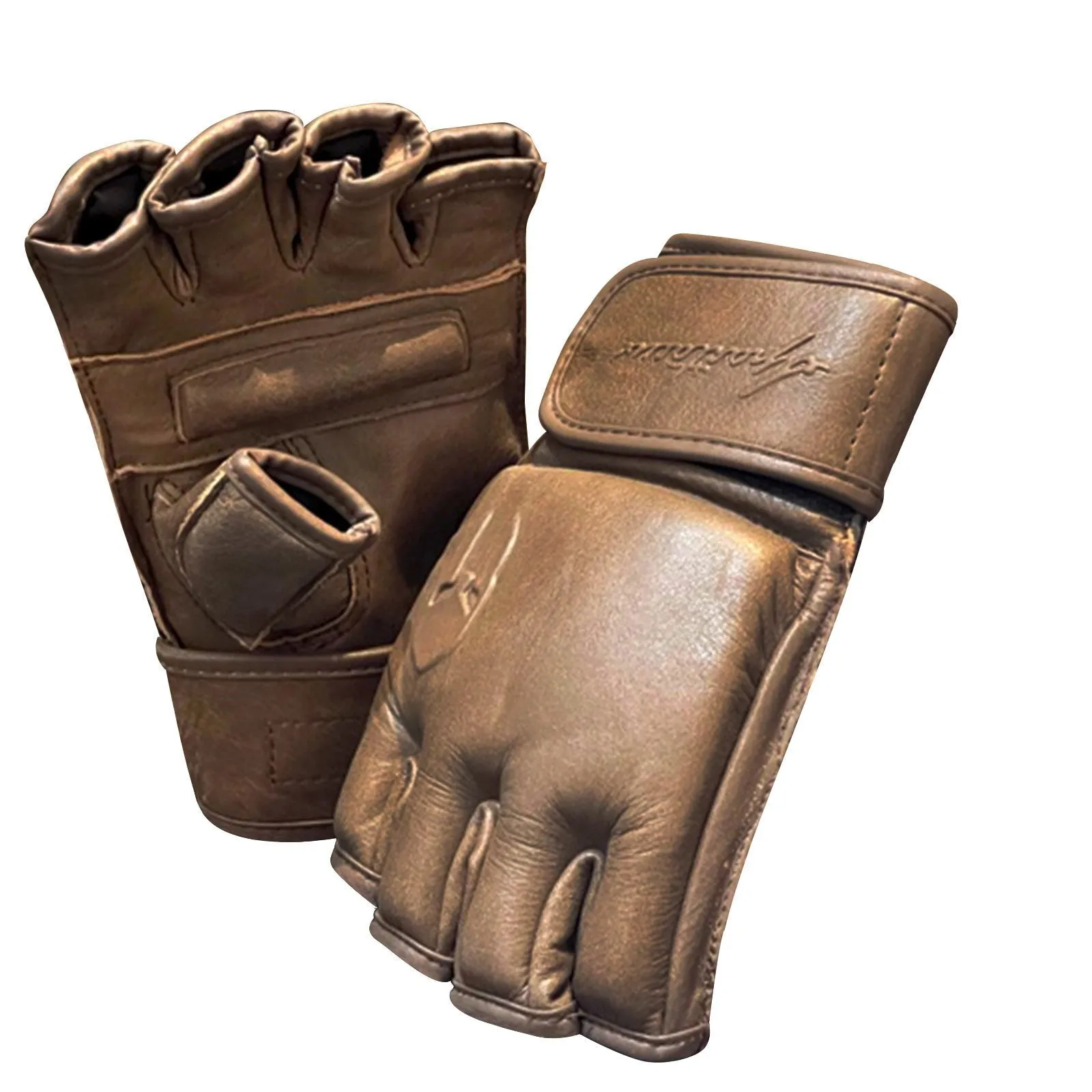 MMA GENUINE LEATHER GRAPPLING GLOVES MARTIAL ARTS SPARRING SPARTACUS 1