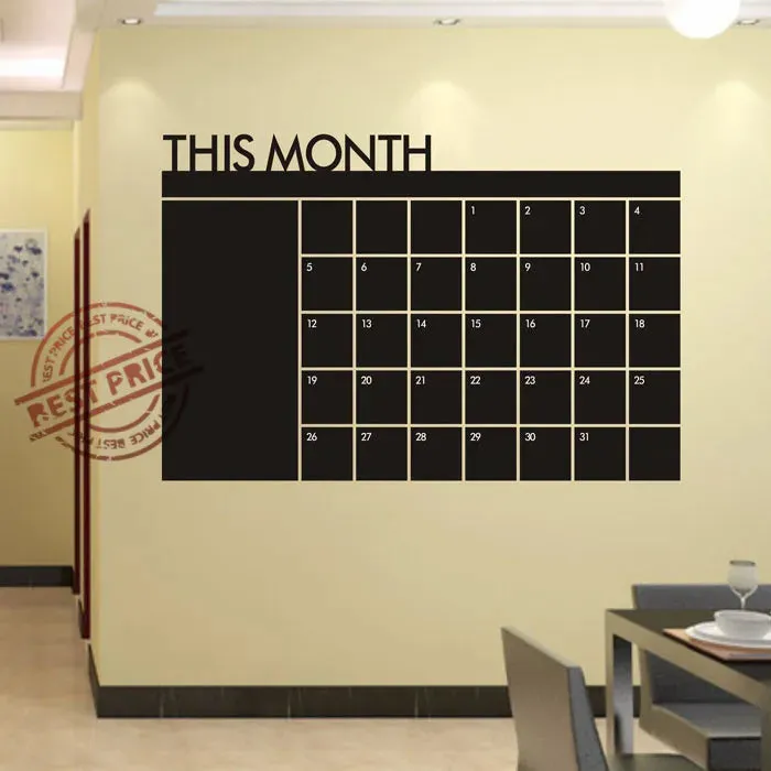 Month Plan Calendar Blackboard Memo Blackboard Wall Sticker Wall Calendar Sticker Office Blackboard Removable Wall Sticker Diy