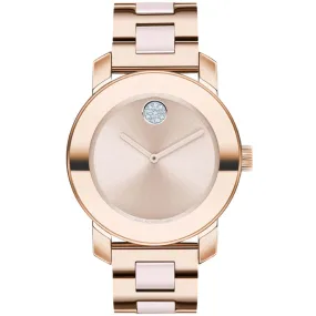 Movado BOLD Ceramic Pale Rose Gold Ion-plated Women's Watch 3600799