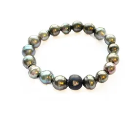 Nathan & Moe Tahitian Pearl Bracelet with Rough Diamond Bead