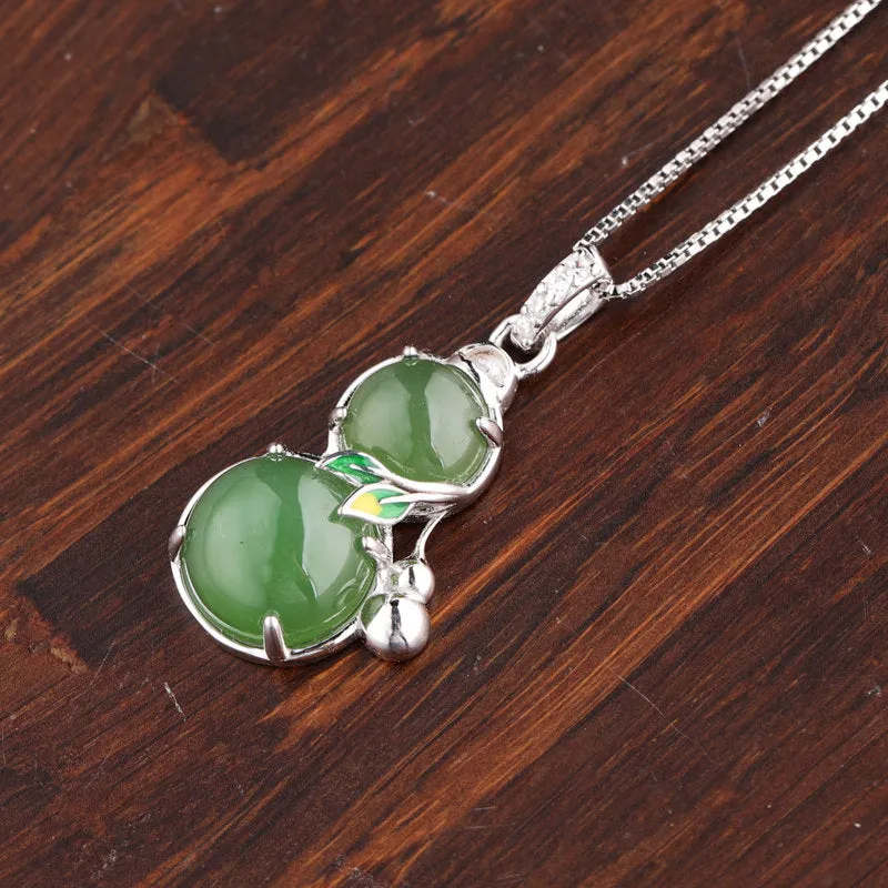 Natural Jade Pendant Nephrite Silver Pendant ZPT147