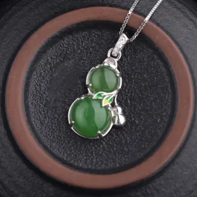 Natural Jade Pendant Nephrite Silver Pendant ZPT147