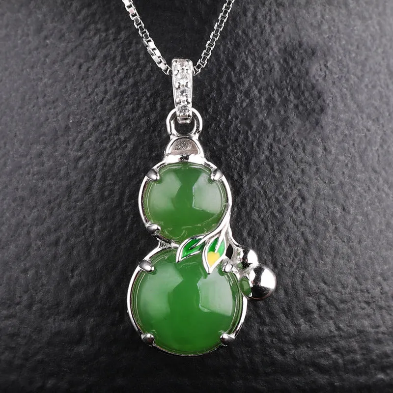 Natural Jade Pendant Nephrite Silver Pendant ZPT147