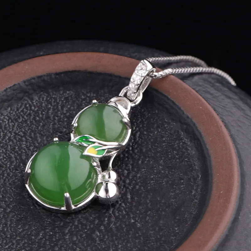 Natural Jade Pendant Nephrite Silver Pendant ZPT147