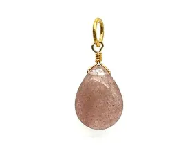 Natural Stone Teardrop | Cherry Quartz