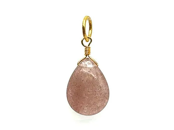 Natural Stone Teardrop | Cherry Quartz