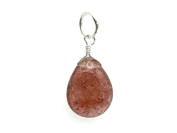 Natural Stone Teardrop | Cherry Quartz