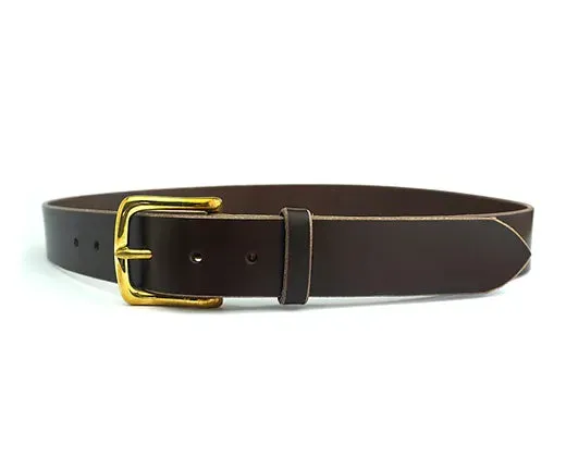 Neil Griffin Leather brass buckle belt 1.5"