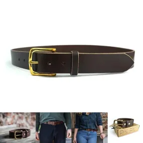 Neil Griffin Leather brass buckle belt 1.5"