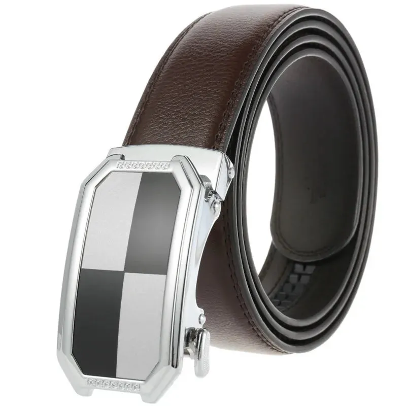 New Men Automatic Buckle Belt Genuine Leather Designer High Quality Belts Luxury Business Casual Cowhide Male Waist Band 3.5CM