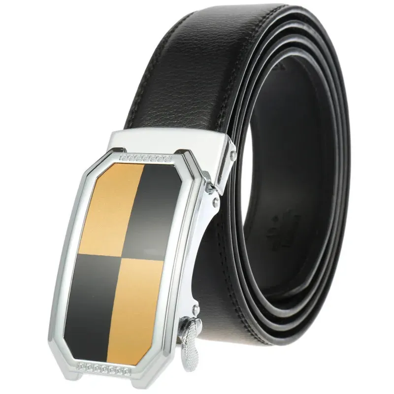 New Men Automatic Buckle Belt Genuine Leather Designer High Quality Belts Luxury Business Casual Cowhide Male Waist Band 3.5CM