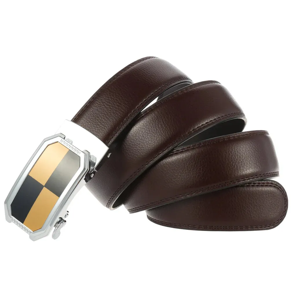 New Men Automatic Buckle Belt Genuine Leather Designer High Quality Belts Luxury Business Casual Cowhide Male Waist Band 3.5CM