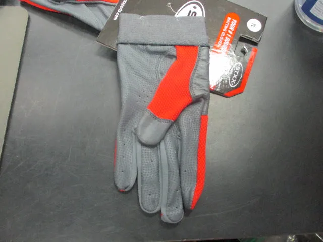 New STXX SheepSkin Leather Batting Gloves Red/Gray Size Adult Medium