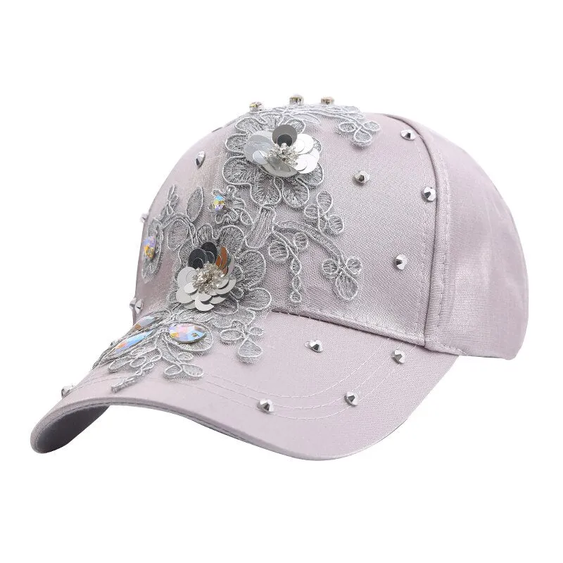 NEWBLOM Rhinestone Baseball Cap