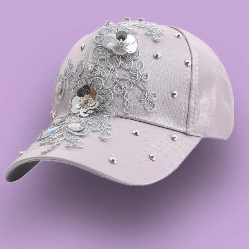 NEWBLOM Rhinestone Baseball Cap