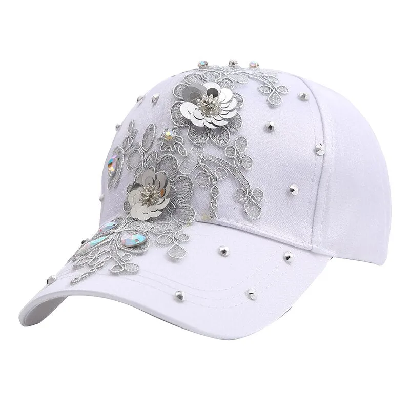 NEWBLOM Rhinestone Baseball Cap