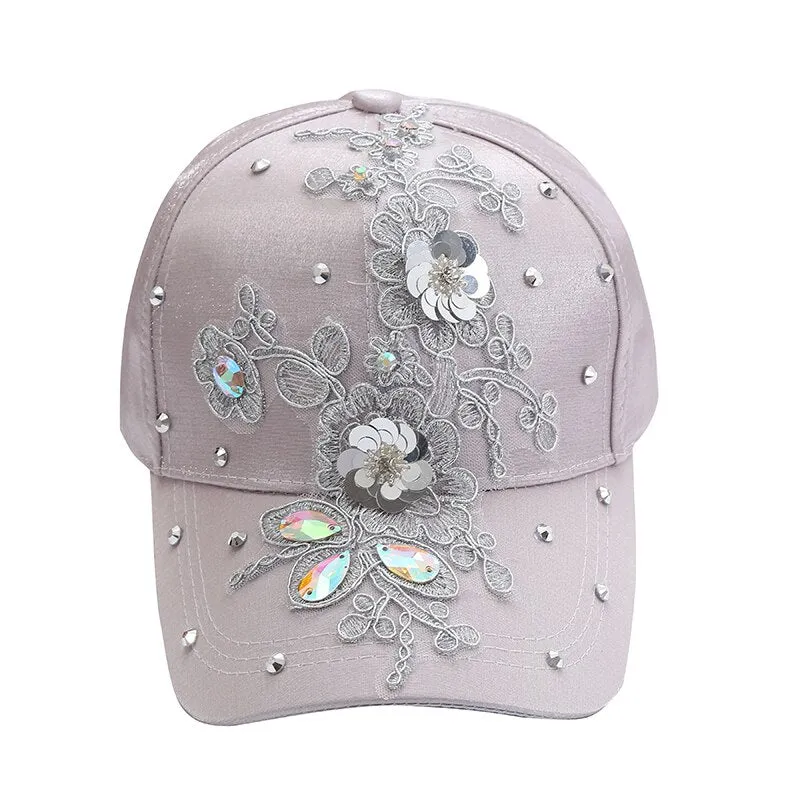 NEWBLOM Rhinestone Baseball Cap