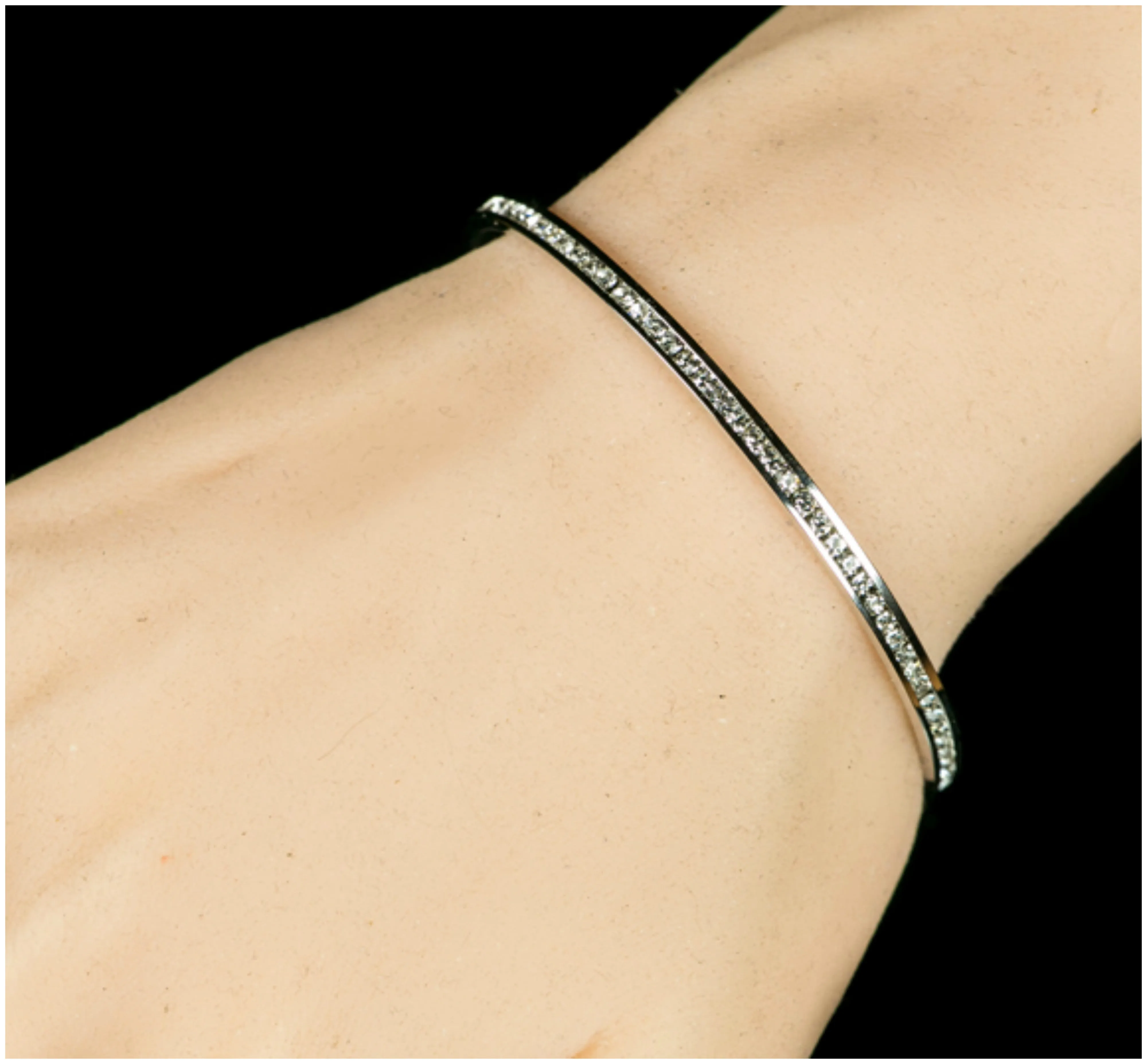 Nico Clear Cubic Zirconia Silver Cuff Bracelet