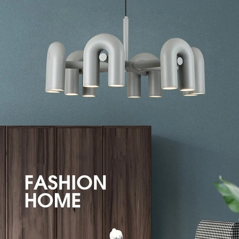 Novelty Ins Creative u Shape Livingroom Led Chandelier Nordic Designer Apartment Exhibition Home Decorative Hanglamp Luminaire