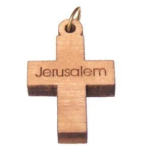 Olive wood Latin Cross Laser Pendant (8cm or 3.15" long )