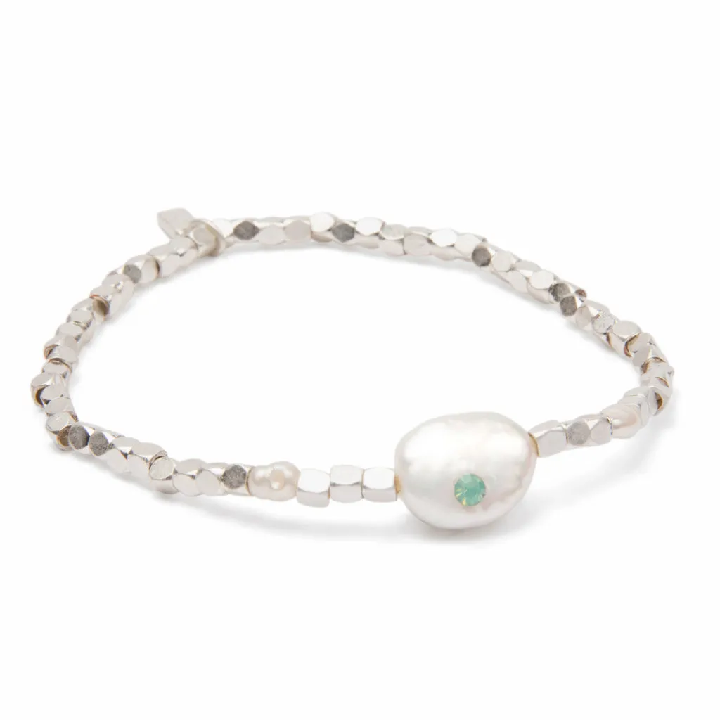 Pearl Affirmation Bracelet - Courage/Silver