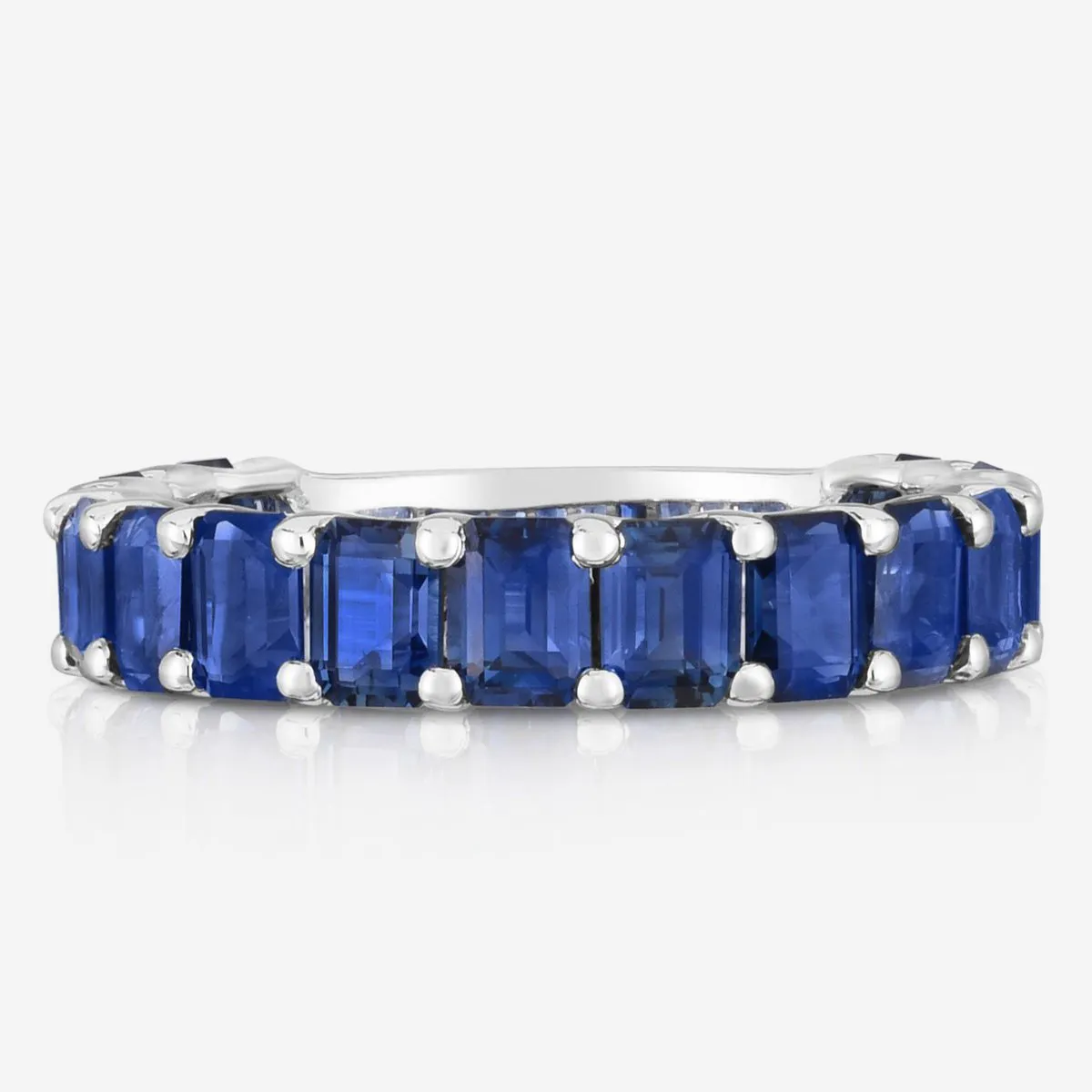 Petite Emerald Cut Blue Sapphire Ring